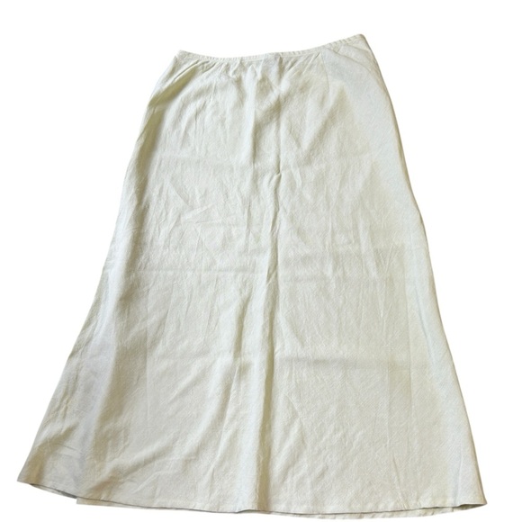 Eileen Fischer Yellow Linen And Rayon Skirt Size L - Picture 2 of 6